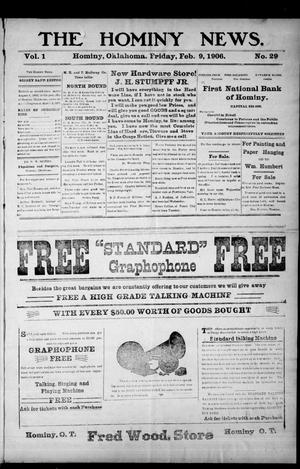 The Hominy News. (Hominy, Okla.), Vol. 1, No. 29, Ed. 1 Friday, February 9, 1906