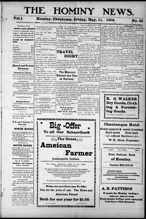 The Hominy News. (Hominy, Okla.), Vol. 1, No. 42, Ed. 1 Friday, May 11, 1906