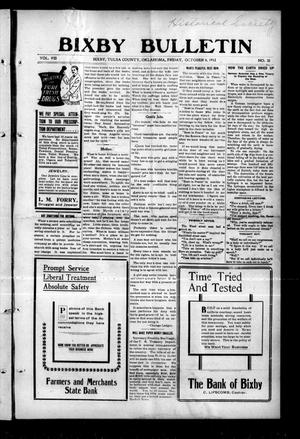Bixby Bulletin (Bixby, Okla.), Vol. 8, No. 35, Ed. 1 Friday, October 4, 1912