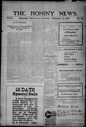 The Hominy News. (Hominy, Okla.), Vol. 2, No. 28, Ed. 1 Friday, February 8, 1907