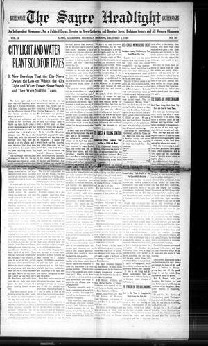 The Sayre Headlight, Vol. 22, No. 16, Ed. 1 Thursday, December 2, 1920