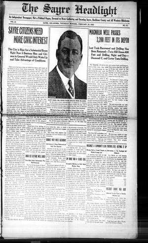 The Sayre Headlight, Vol. 21, No. 27, Ed. 1 Thursday, February 19, 1920