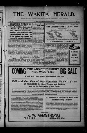 The Wakita Herald. (Wakita, Okla.), Vol. 11, No. 11, Ed. 1 Friday, September 20, 1907