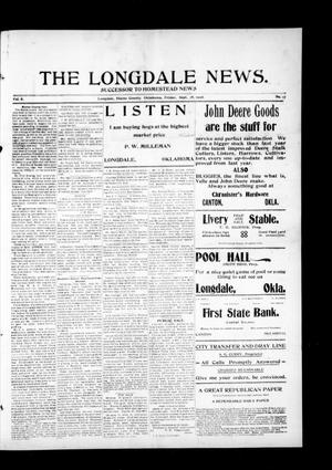 The Longdale News. (Longdale, Okla.), Vol. 8, No. 17, Ed. 1 Friday, September 18, 1908