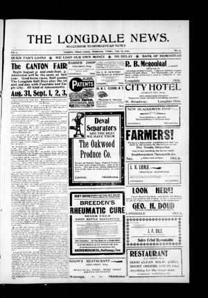 The Longdale News. (Longdale, Okla.), Vol. 9, No. 14, Ed. 1 Friday, August 27, 1909