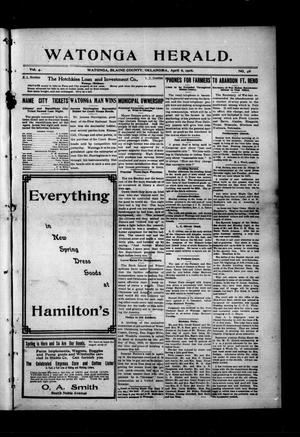 Watonga Herald. (Watonga, Okla.), Vol. 4, No. 46, Ed. 1 Friday, April 6, 1906