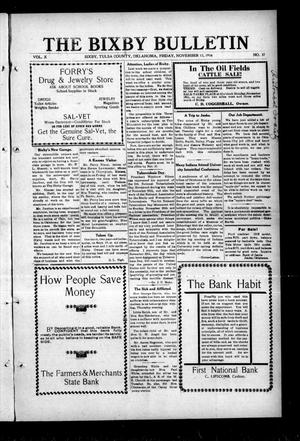 The Bixby Bulletin (Bixby, Okla.), Vol. 10, No. 37, Ed. 1 Friday, November 13, 1914
