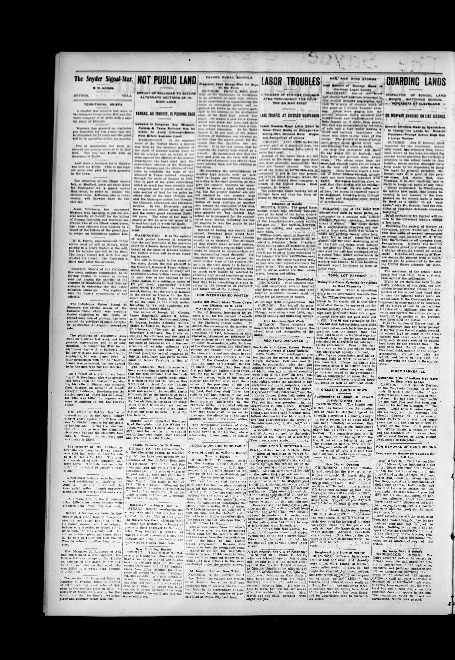 The Snyder Signal--Star. (Snyder, Okla.), Vol. 4, No. 24, Ed. 1 Friday, May 11, 1906
                                                
                                                    [Sequence #]: 2 of 8
                                                