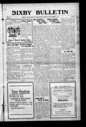 Bixby Bulletin (Bixby, Okla.), Vol. 10, No. 29, Ed. 1 Friday, September 4, 1914