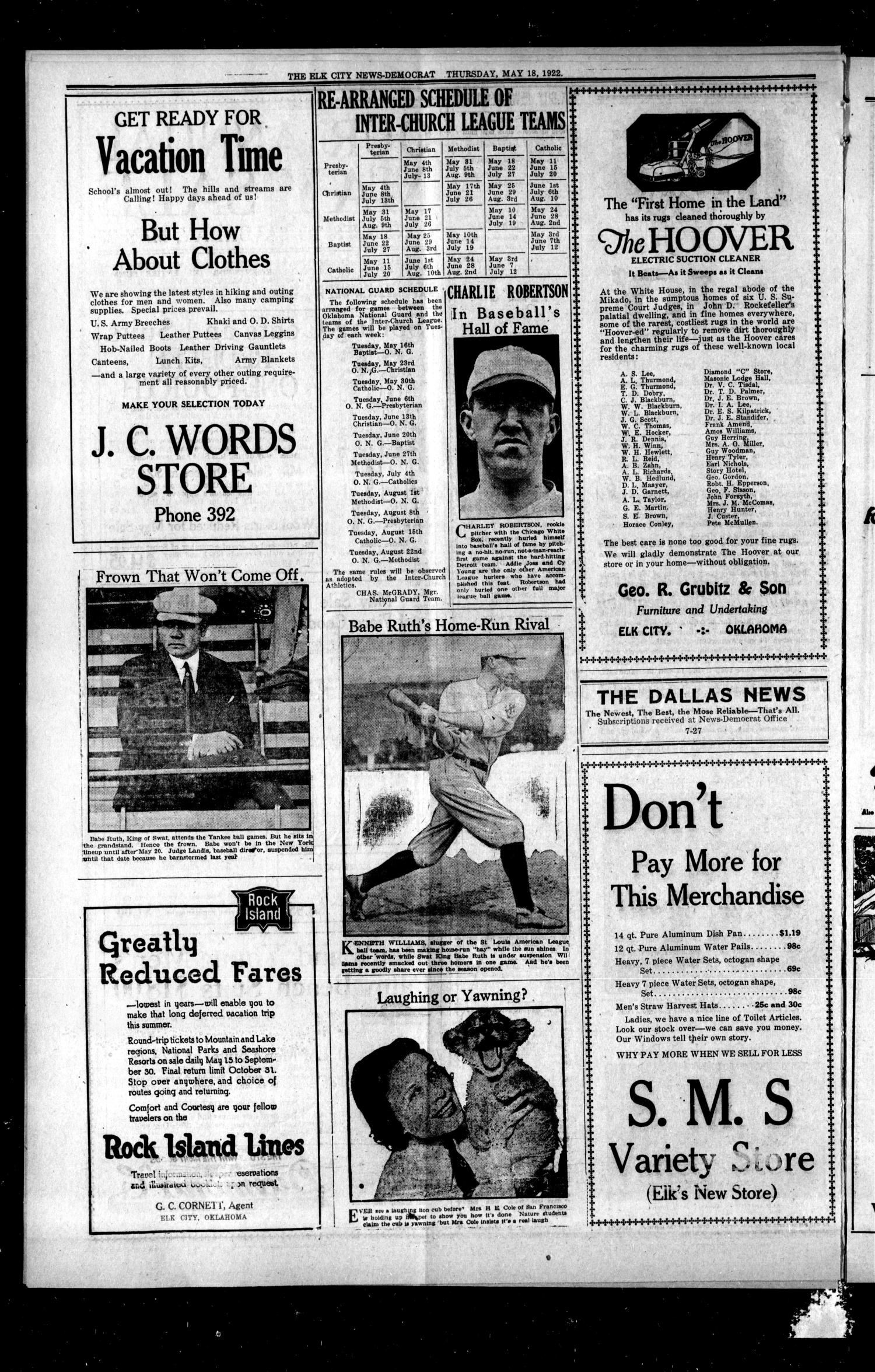 Elk City News-Democrat (Elk City, Okla.), Vol. 20, No. 3, Ed. 1 Thursday, May 18, 1922
                                                
                                                    [Sequence #]: 4 of 12
                                                