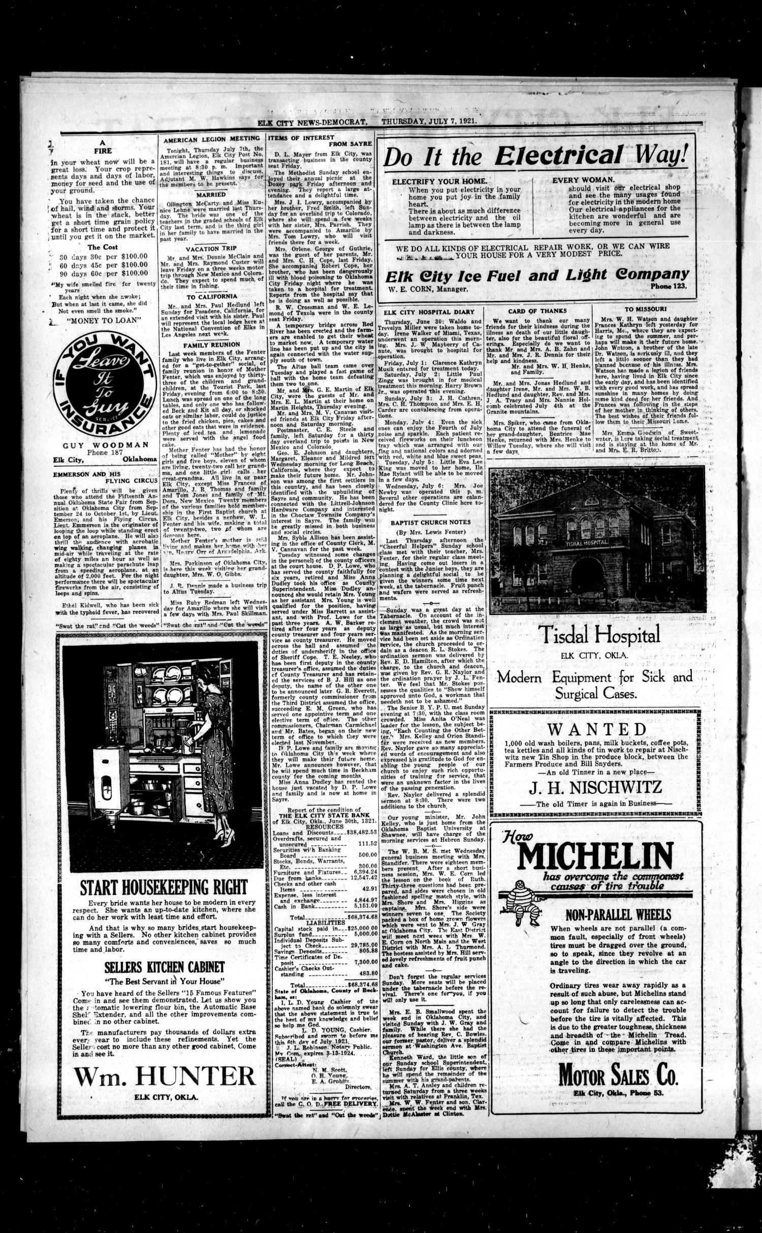 Elk City News-Democrat (Elk City, Okla.), Vol. 19, No. 10, Ed. 1 Thursday, July 7, 1921
                                                
                                                    [Sequence #]: 2 of 12
                                                