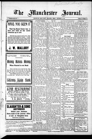 The Manchester Journal. (Manchester, Okla.), Vol. 20, No. 17, Ed. 1 Wednesday, September 27, 1911