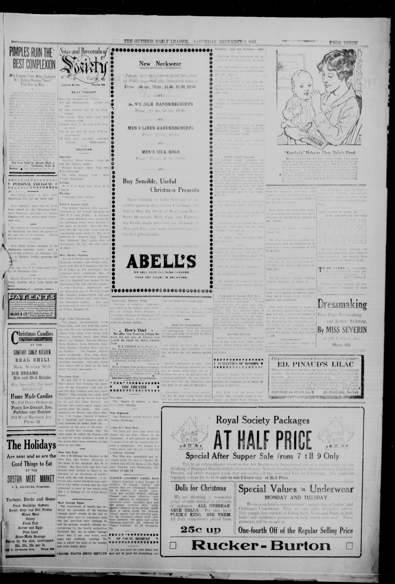 The Guthrie Daily Leader. (Guthrie, Okla.), Vol. 48, No. 133, Ed. 1 Saturday, December 9, 1916
                                                
                                                    [Sequence #]: 3 of 6
                                                