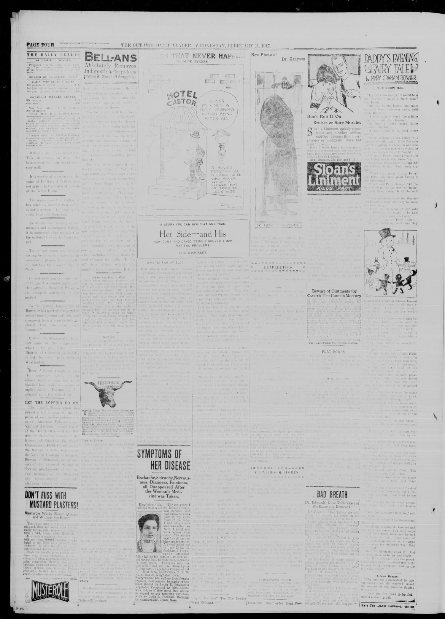 The Guthrie Daily Leader. (Guthrie, Okla.), Vol. 49, No. 30, Ed. 1 Wednesday, February 21, 1917
                                                
                                                    [Sequence #]: 4 of 8
                                                