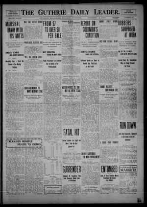Primary view of object titled 'The Guthrie Daily Leader. (Guthrie, Okla.), Vol. 33, No. 135, Ed. 1 Monday, November 1, 1909'.
