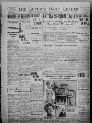 Primary view of object titled 'The Guthrie Daily Leader. (Guthrie, Okla.), Vol. 35, No. 145, Ed. 1 Saturday, November 19, 1910'.