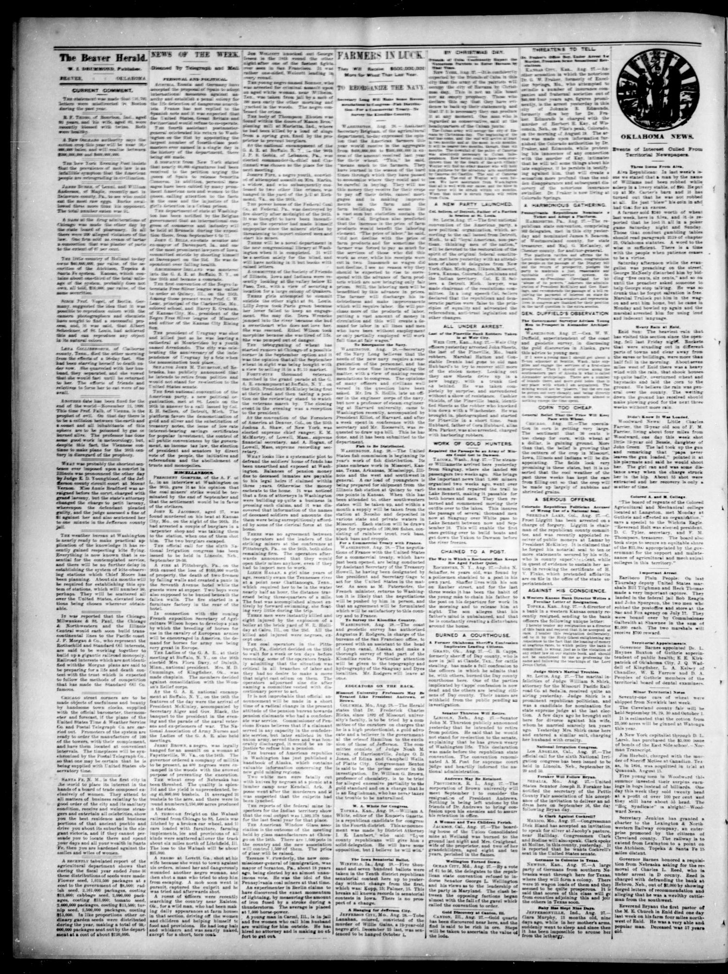 Beaver Herald. (Beaver, Okla. Terr.), Vol. 11, No. 12, Ed. 1, Thursday, September 2, 1897
                                                
                                                    [Sequence #]: 2 of 4
                                                