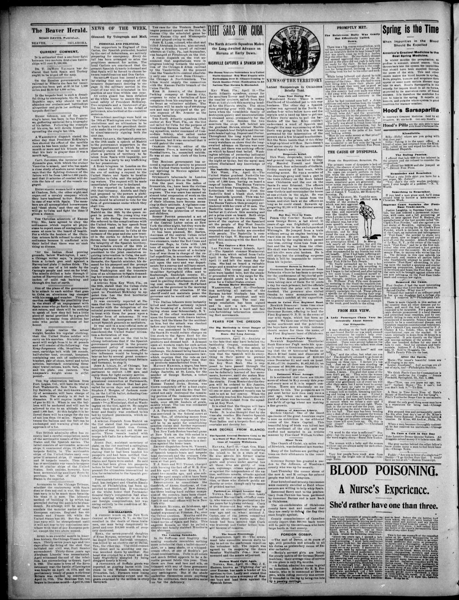 Beaver Herald. (Beaver, Okla. Terr.), Vol. 11, No. 46, Ed. 1, Thursday, April 28, 1898
                                                
                                                    [Sequence #]: 2 of 4
                                                