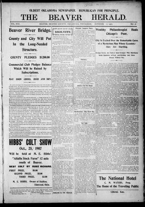 The Beaver Herald. (Beaver, Okla.), Vol. 21, No. 18, Ed. 1, Thursday, October 17, 1907