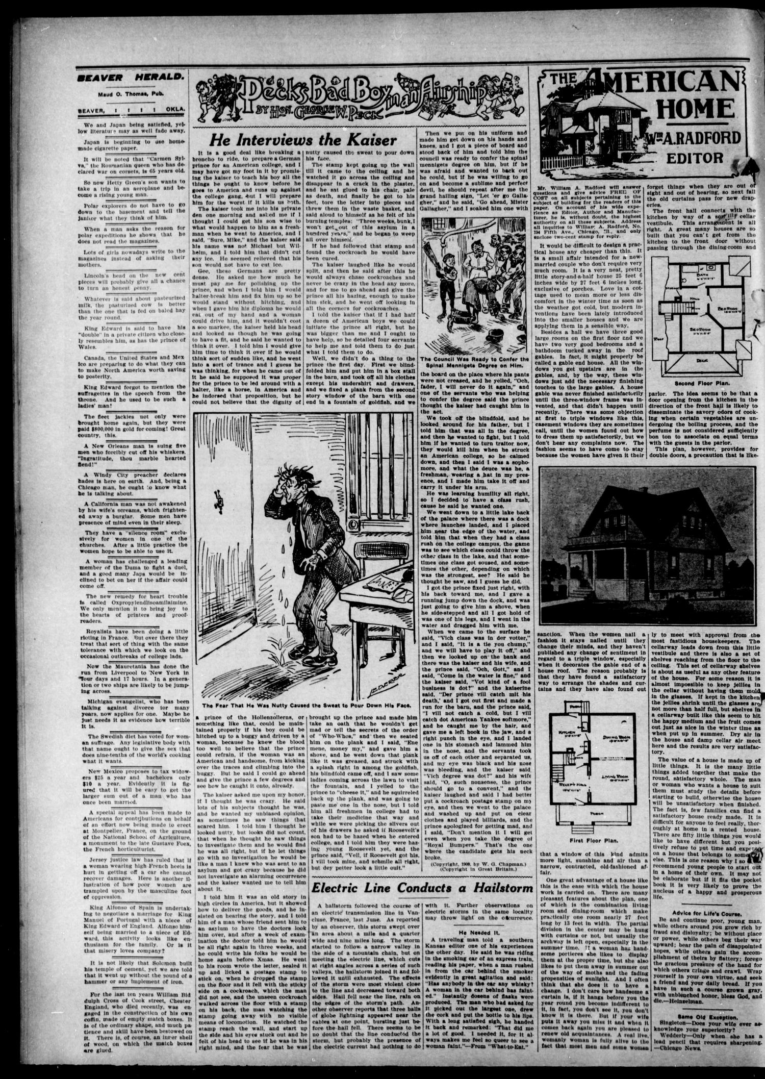 The Beaver Herald. (Beaver, Okla.), Vol. 22, No. 46, Ed. 1, Thursday, April 29, 1909
                                                
                                                    [Sequence #]: 2 of 8
                                                
