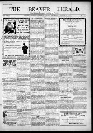 The Beaver Herald. (Beaver, Okla.), Vol. 26, No. 12, Ed. 1, Thursday, August 29, 1912