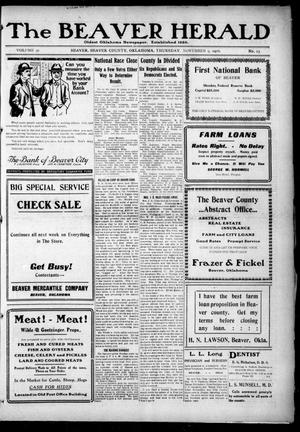 Primary view of object titled 'The Beaver Herald (Beaver, Okla.), Vol. 30, No. 23, Ed. 1, Thursday, November 9, 1916'.