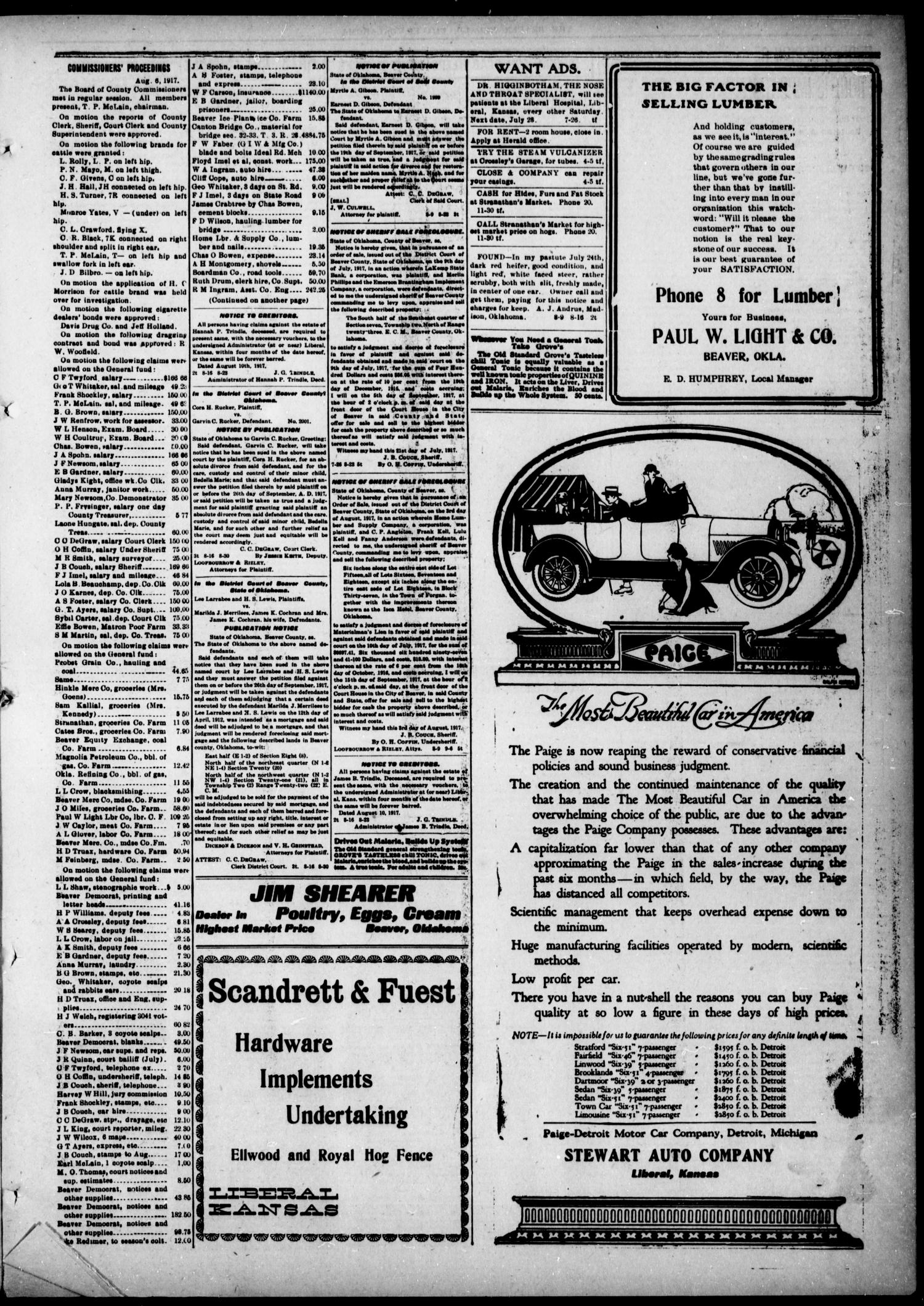 The Beaver Herald (Beaver, Okla.), Vol. 31, No. 11, Ed. 1, Thursday, August 16, 1917
                                                
                                                    [Sequence #]: 3 of 12
                                                