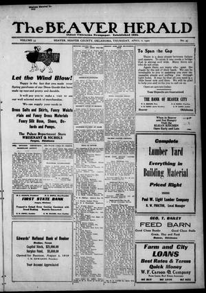 The Beaver Herald (Beaver, Okla.), Vol. 33, No. 45, Ed. 1, Thursday, April 8, 1920
