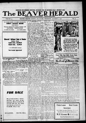 The Beaver Herald (Beaver, Okla.), Vol. 33, No. 19, Ed. 1, Thursday, October 7, 1920