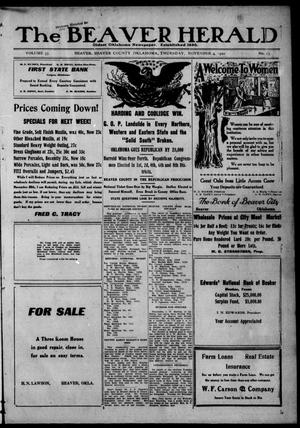 Primary view of object titled 'The Beaver Herald (Beaver, Okla.), Vol. 33, No. 23, Ed. 1, Thursday, November 4, 1920'.