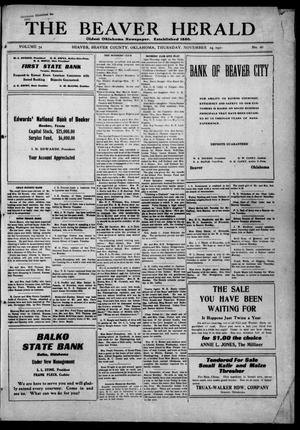 The Beaver Herald (Beaver, Okla.), Vol. 34, No. 26, Ed. 1, Thursday, November 24, 1921