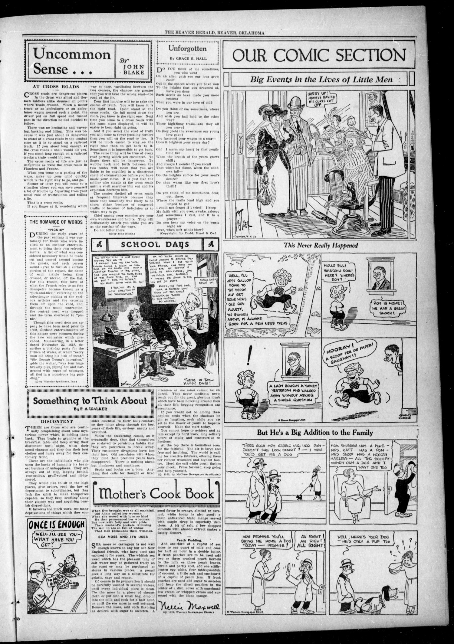 The Beaver Herald (Beaver, Okla.), Vol. 35, No. 52, Ed. 1, Thursday, July 12, 1923
                                                
                                                    [Sequence #]: 3 of 8
                                                