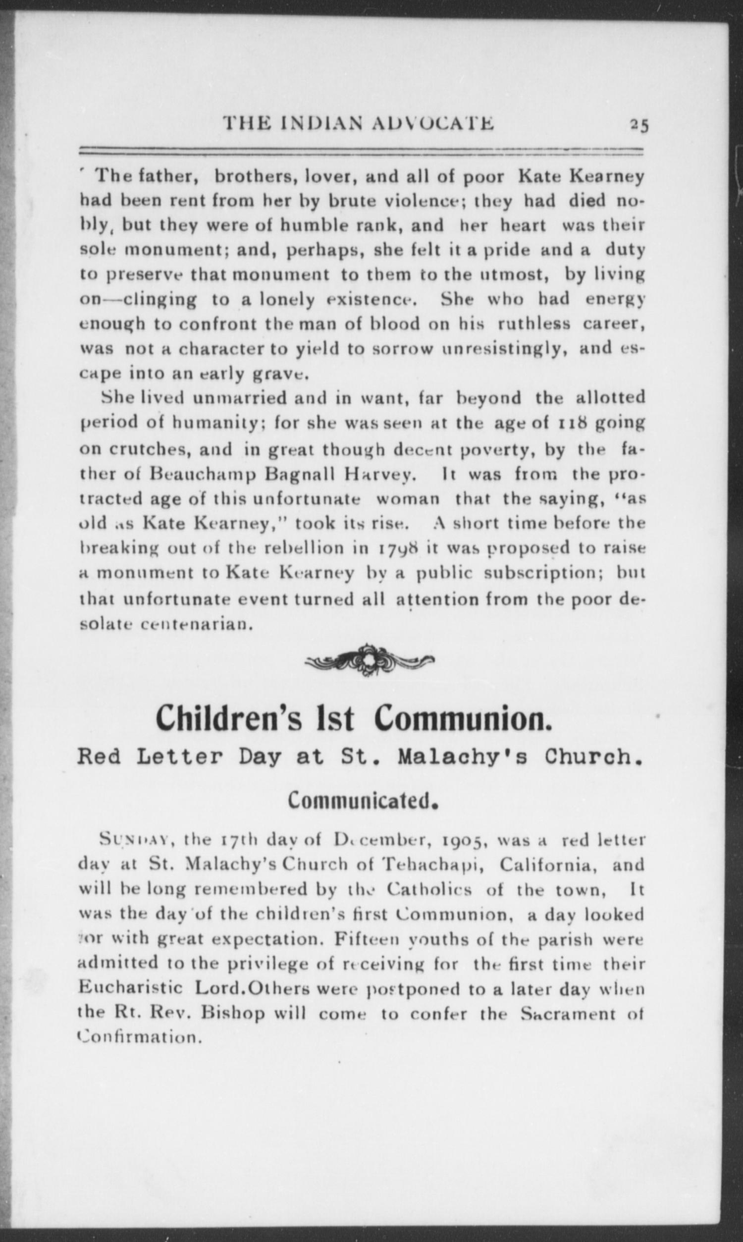 The Indian Advocate (Sacred Heart Mission, Okla. Terr.), Vol. 18, No. 1, Ed. 1, Monday, January 1, 1906
                                                
                                                    [Sequence #]: 25 of 32
                                                