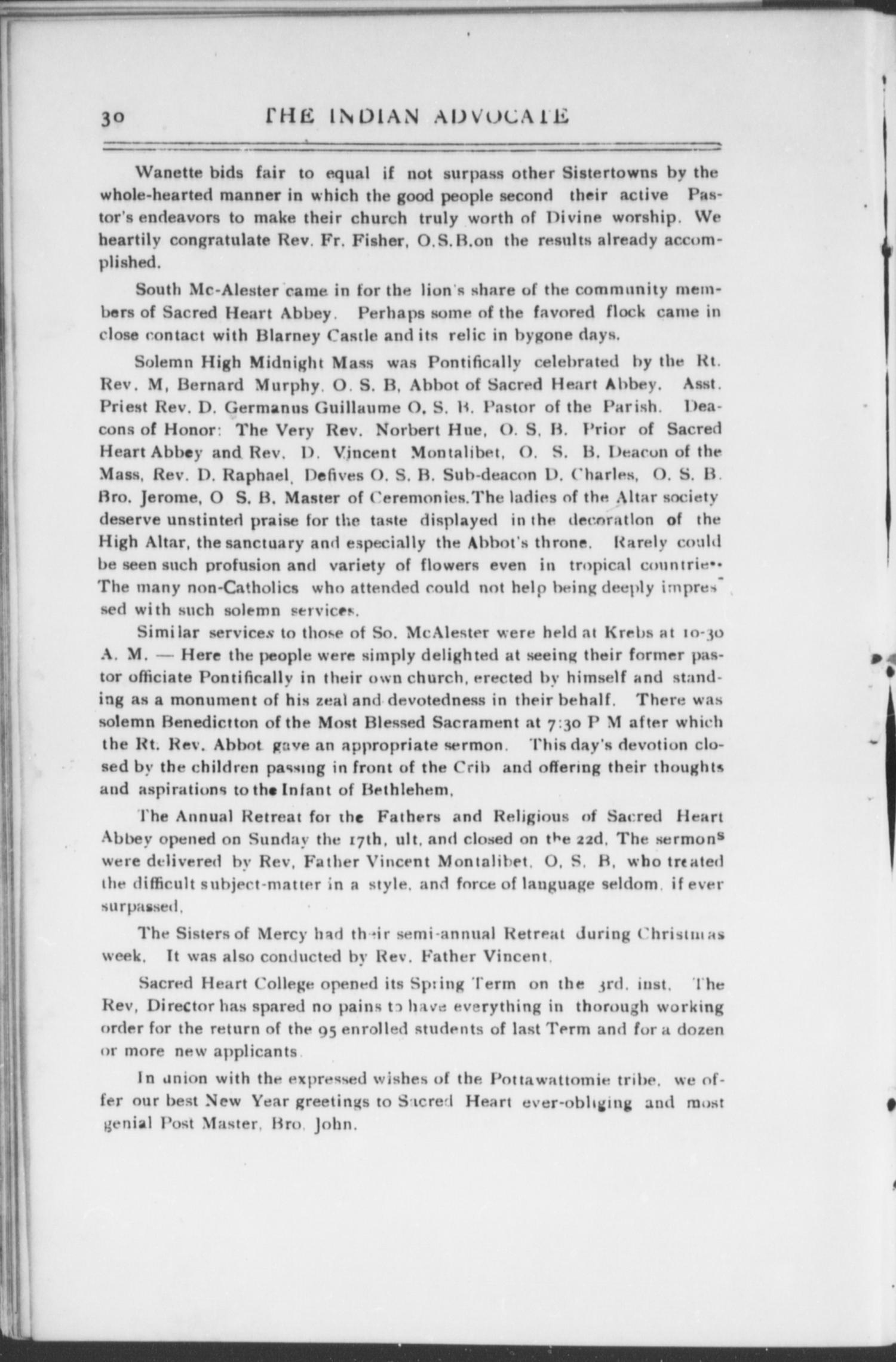 The Indian Advocate (Sacred Heart Mission, Okla. Terr.), Vol. 18, No. 1, Ed. 1, Monday, January 1, 1906
                                                
                                                    [Sequence #]: 30 of 32
                                                