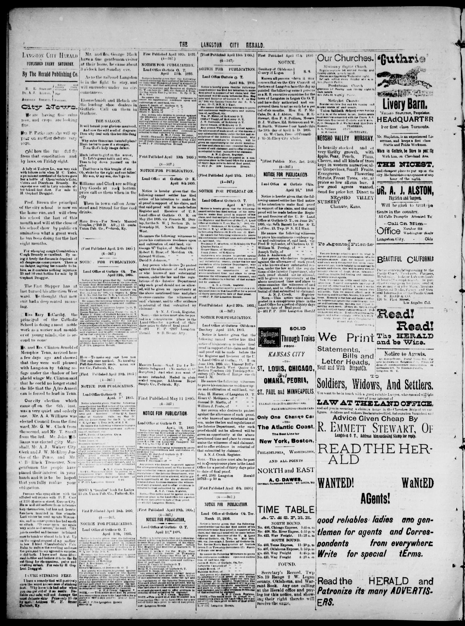 The Langston City Herald. (Langston City, Okla. Terr.), Vol. 5, No. 3, Ed. 1, Saturday, May 11, 1895
                                                
                                                    [Sequence #]: 4 of 4
                                                