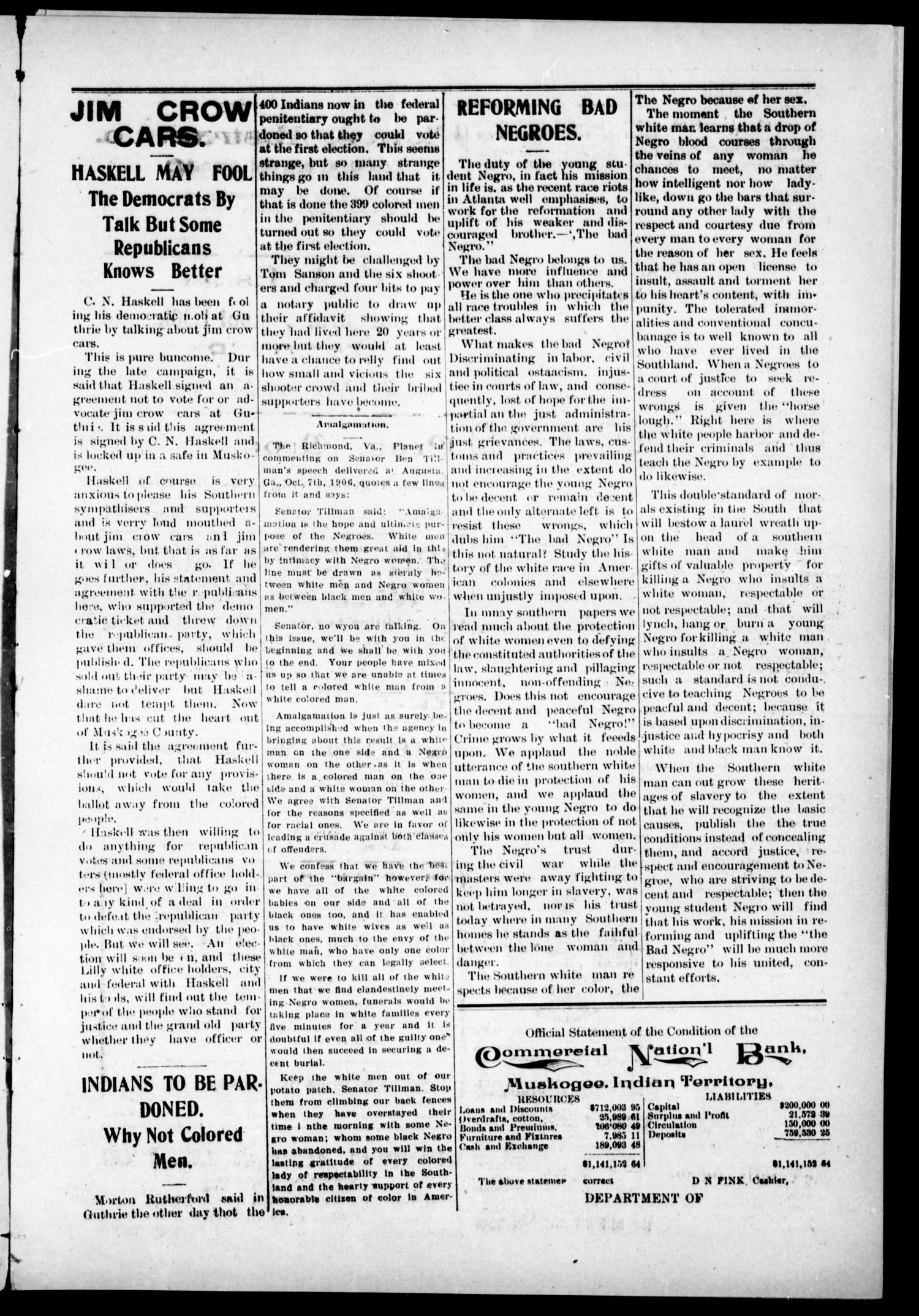 The Muskogee Cimeter. (Muskogee, Indian Terr.), Vol. 8, No. 15, Ed. 1, Friday, January 4, 1907
                                                
                                                    [Sequence #]: 5 of 8
                                                