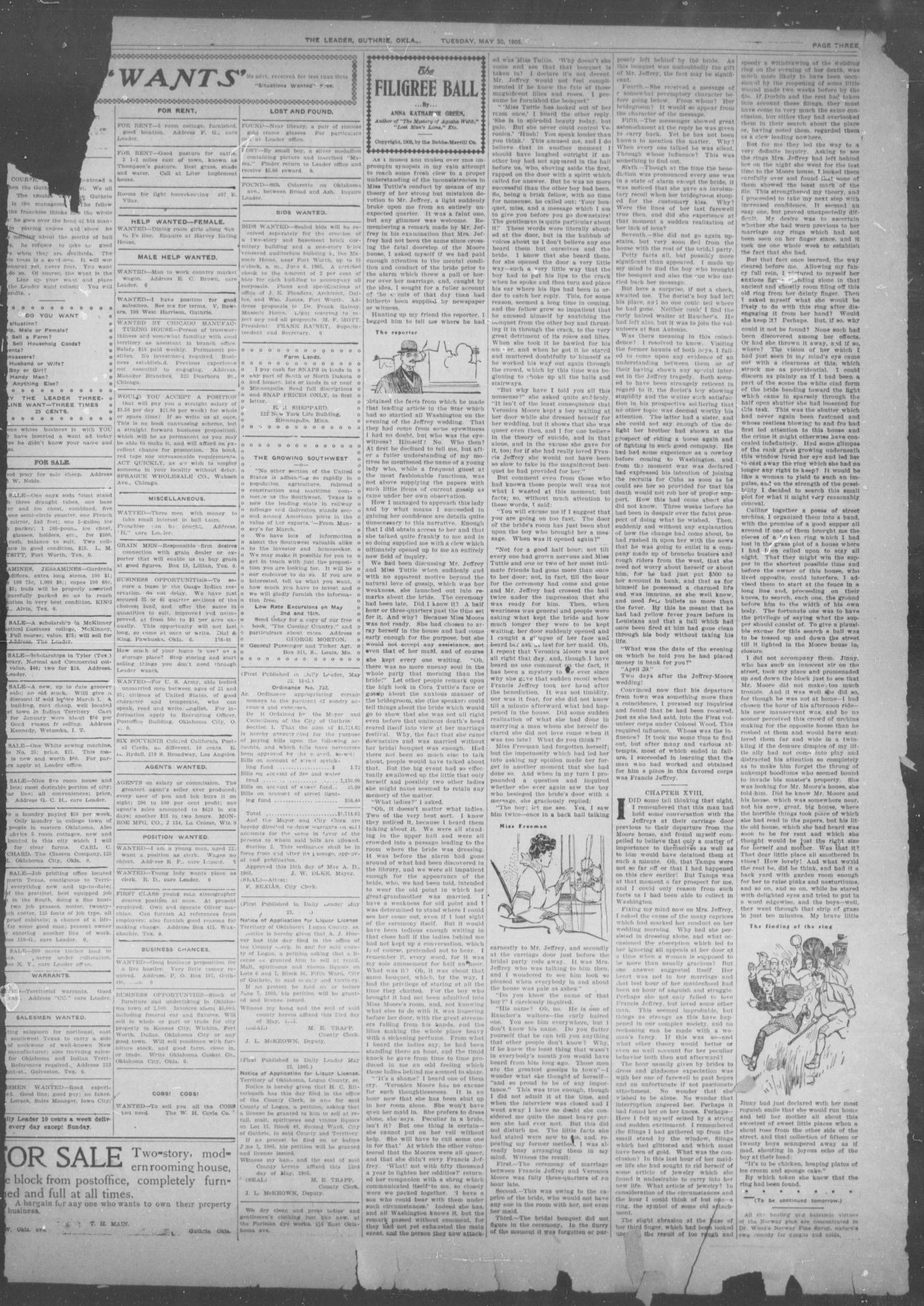 The Guthrie Daily Leader. (Guthrie, Okla.), Vol. 25, No. 107, Ed. 1, Tuesday, May 30, 1905
                                                
                                                    [Sequence #]: 3 of 8
                                                