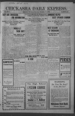 Chickasha Daily Express. (Chickasha, Okla.), Vol. 9, No. 263, Ed. 1 Saturday, November 14, 1908