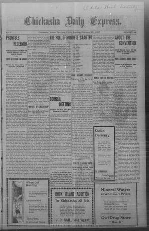 Chickasha Daily Express. (Chickasha, Indian Terr.), Vol. 8, No. 44, Ed. 1 Friday, February 22, 1907