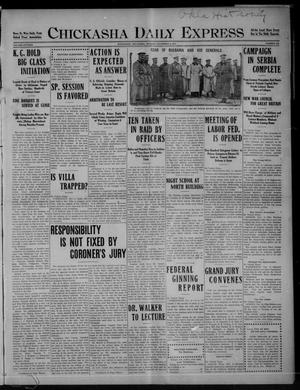 Primary view of object titled 'Chickasha Daily Express (Chickasha, Okla.), Vol. SIXTEEN, No. 295, Ed. 1 Monday, November 8, 1915'.