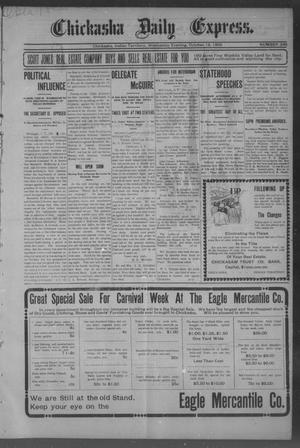 Primary view of object titled 'Chickasha Daily Express. (Chickasha, Indian Terr.), No. 248, Ed. 1 Wednesday, October 18, 1905'.