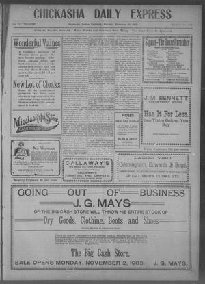 Chickasha Daily Express. (Chickasha, Indian Terr.), Vol. 12, No. 172, Ed. 1 Monday, November 16, 1903