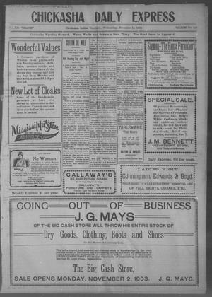 Chickasha Daily Express. (Chickasha, Indian Terr.), Vol. 12, No. 168, Ed. 1 Wednesday, November 11, 1903