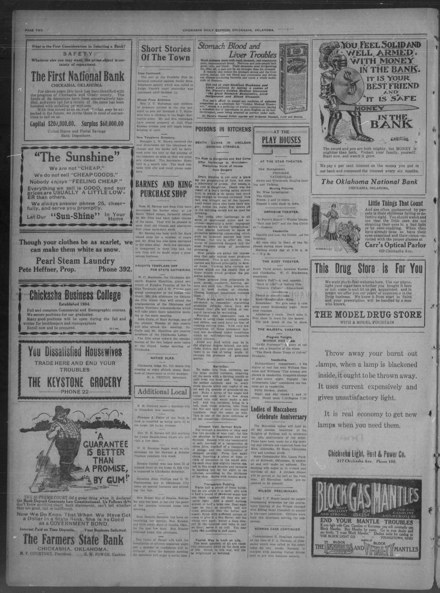 Chickasha Daily Express. (Chickasha, Okla.), Vol. 12, No. 231, Ed. 1 Thursday, October 5, 1911
                                                
                                                    [Sequence #]: 2 of 8
                                                