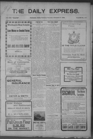 The Daily Express. (Chickasha, Indian Terr.), Vol. 13, No. 278, Ed. 1 Thursday, November 17, 1904
