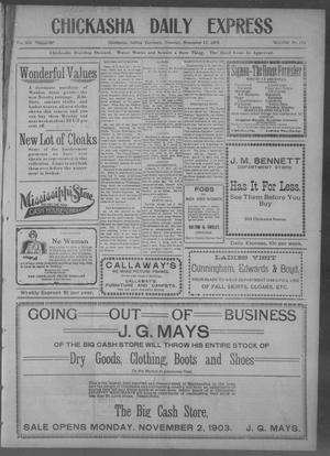 Chickasha Daily Express. (Chickasha, Indian Terr.), Vol. 12, No. 173, Ed. 1 Tuesday, November 17, 1903