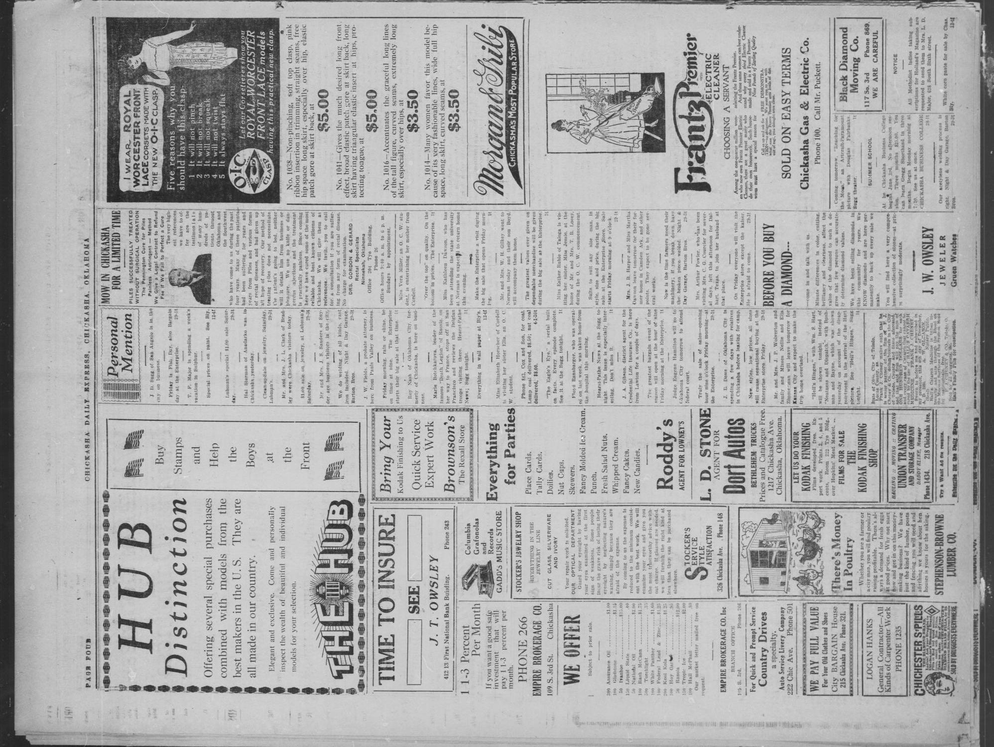 Chickasha Daily Express (Chickasha, Okla.), Vol. 19, No. 125, Ed. 1 Wednesday, May 29, 1918
                                                
                                                    [Sequence #]: 4 of 6
                                                
