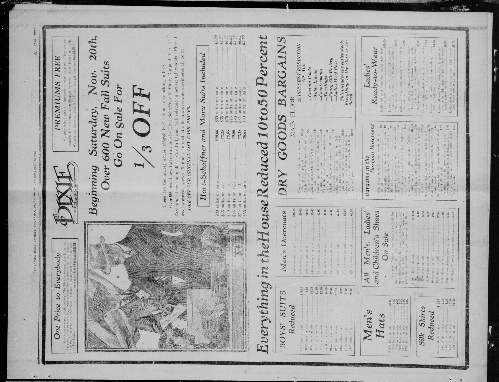 Chickasha Daily Express (Chickasha, Okla.), Vol. 21, No. 277, Ed. 1 Friday, November 19, 1920
                                                
                                                    [Sequence #]: 3 of 10
                                                