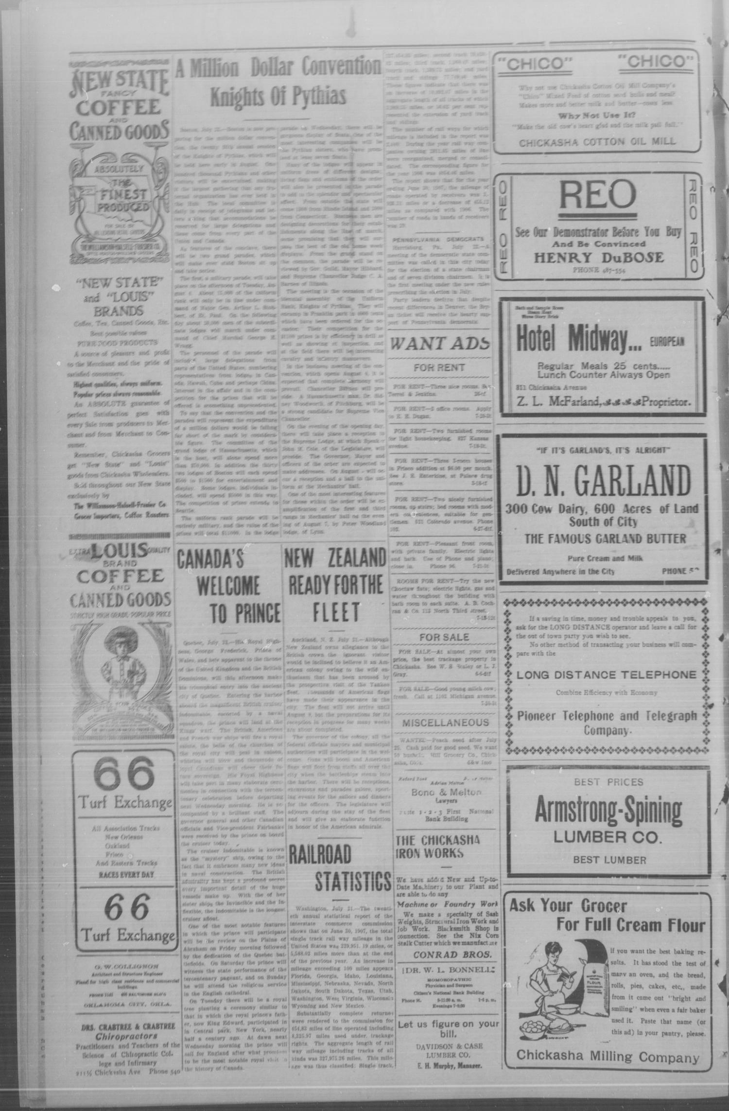 Chickasha Daily Express. (Chickasha, Okla.), Vol. 9, No. 174, Ed. 1 Wednesday, July 22, 1908
                                                
                                                    [Sequence #]: 2 of 8
                                                