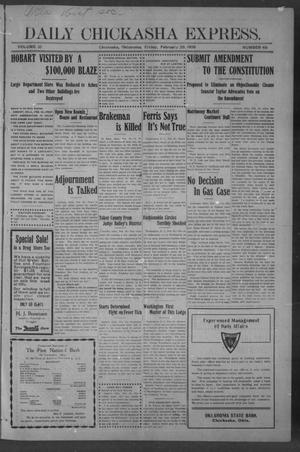 Chickasha Daily Express. (Chickasha, Okla.), Vol. 10, No. 49, Ed. 1 Friday, February 26, 1909